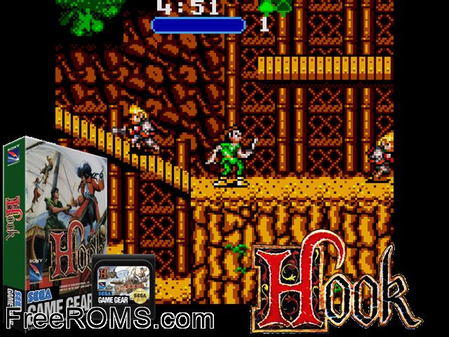 Hook Game Gear game showing 3D box cover and gameplay screenshot